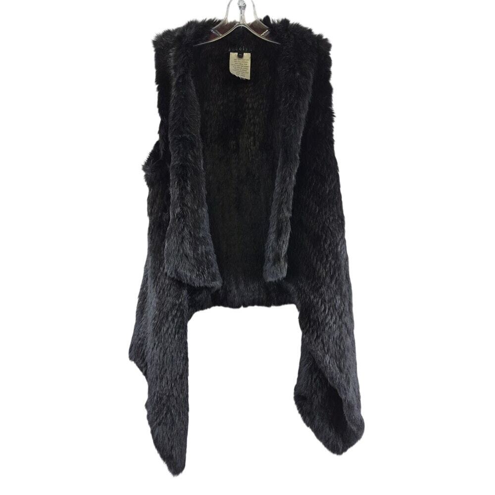 Jocelyn Rabbit Fur Draped Vest/Shawl, Size: M/L (Women)